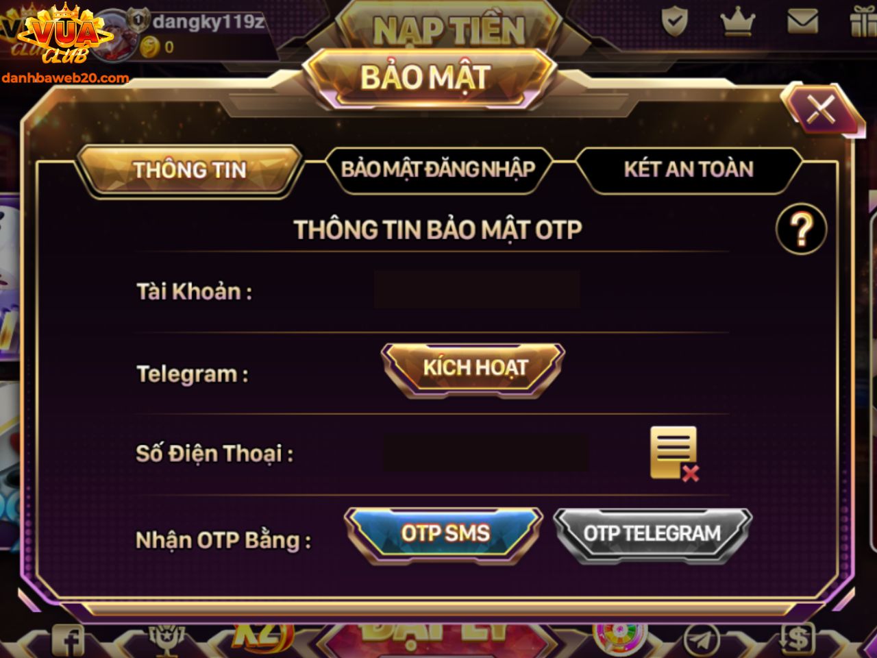 Vuaclub Đảm bảo thông tin bảo mật